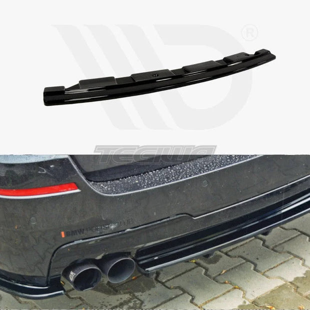 Maxton Design Central Rear Splitter BMW 5-Series F11 M-pack - Without Vertical BARS Fits TWO Double Exhaust Ends