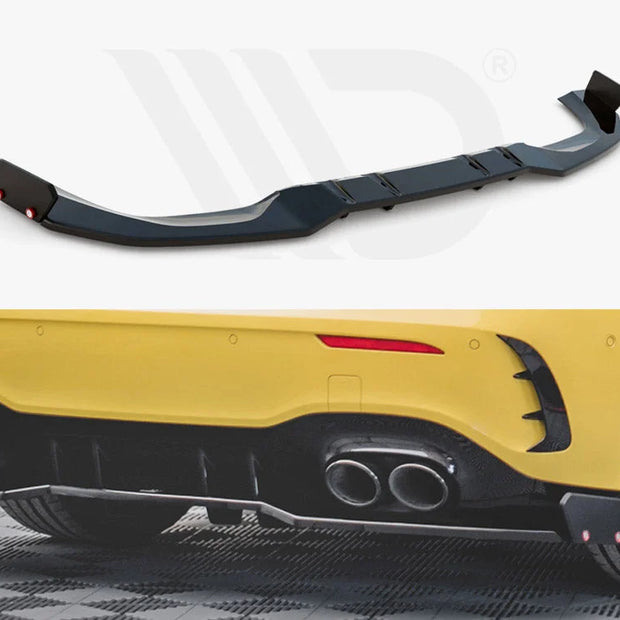 Maxton Design Central Rear Splitter +flaps Mercedes AMG A45 S 2019-