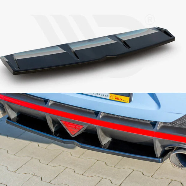 Maxton Design Central Rear Splitter NO Vertical Bars Hyundai I30 MK3 N Fastback 2018-