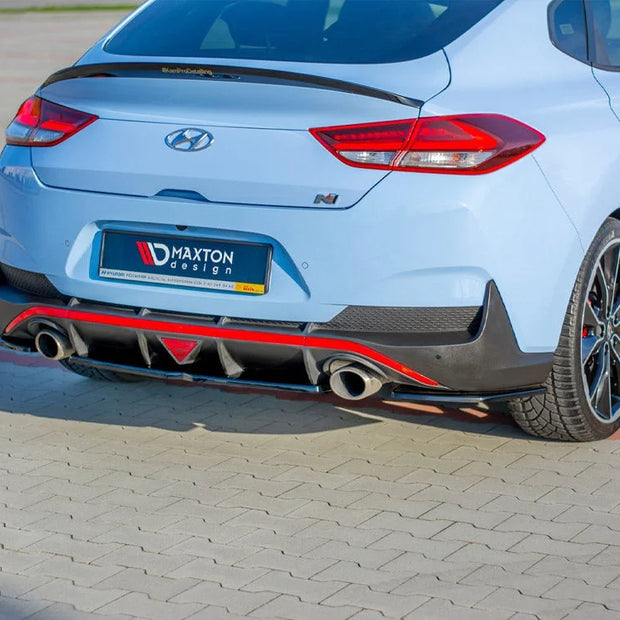 Maxton Design Central Rear Splitter NO Vertical Bars Hyundai I30 MK3 N Fastback 2018-