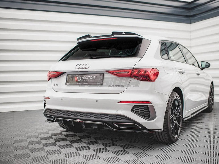 Maxton Design Central Rear Splitter Vertical Bars Audi A3 S-line Sportback 8Y 2020-