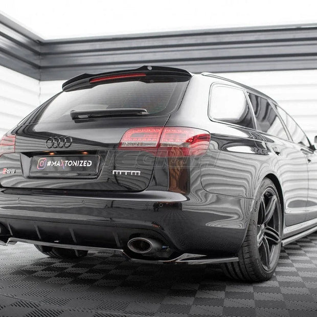 Maxton Design Central Rear Splitter Vertical Bars Audi RS6 Avant C6