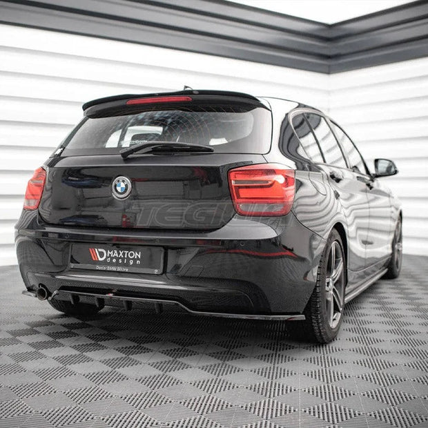 Maxton Design Central Rear Splitter Vertical Bars BMW 1-Series F20 11-15