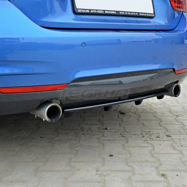 Maxton Design Central Rear Splitter Vertical Bars BMW 4-Series F32 M-sport 13-16