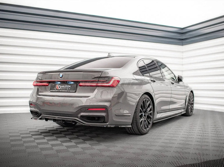 Maxton Design Central Rear Splitter Vertical Bars BMW 7-Series G11 M-pack Facelift 2019-