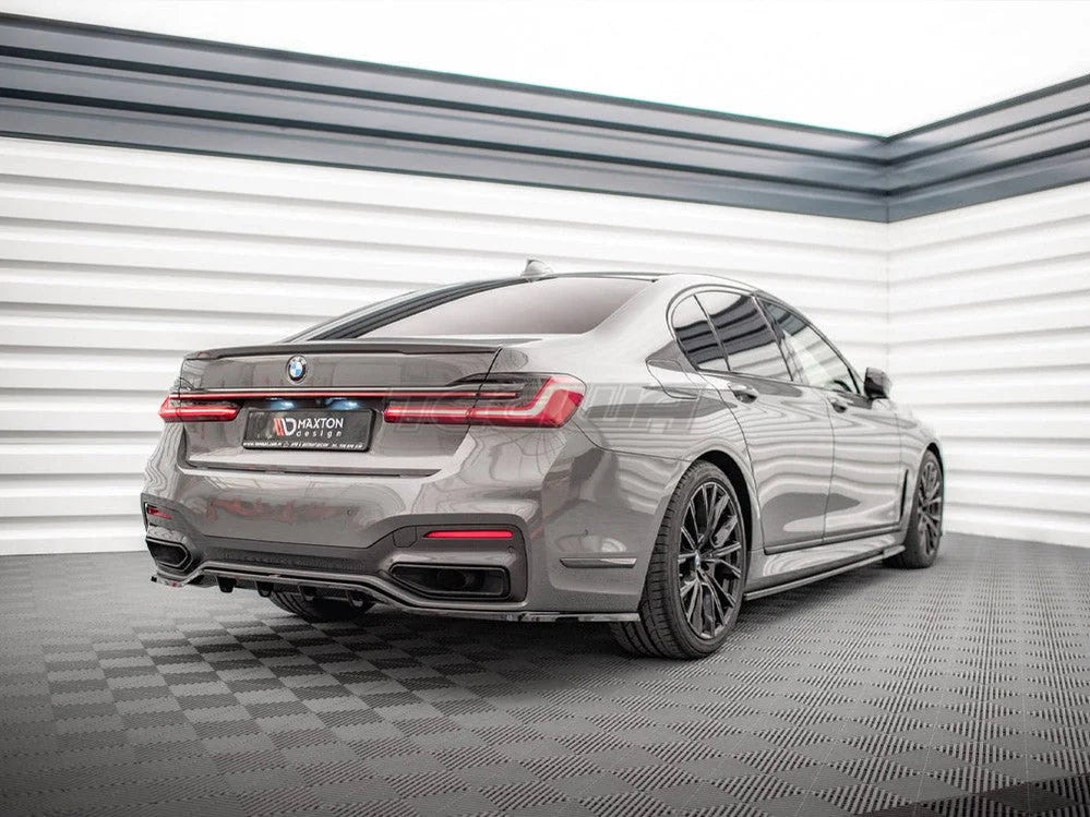 Maxton Design Central Rear Splitter Vertical Bars BMW 7-Series G11 M-pack Facelift 2019-