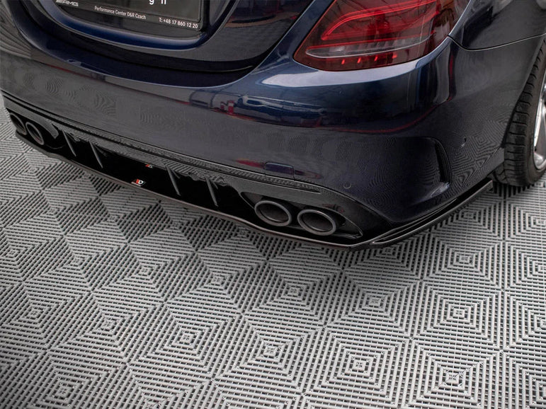 Maxton Design Central Rear Splitter Vertical Bars Mercedes AMG C 43 Sedan W205 Facelift
