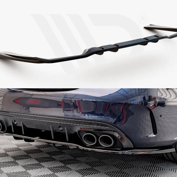 Maxton Design Central Rear Splitter Vertical Bars Mercedes AMG C 43 Sedan W205 Facelift