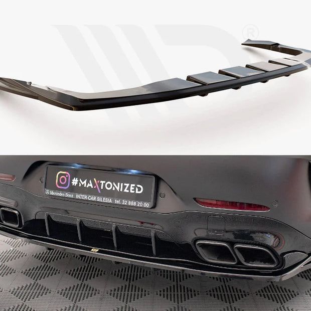 Maxton Design Central Rear Splitter Vertical Bars Mercedes AMG GT 63S 4-door Coupe Aero