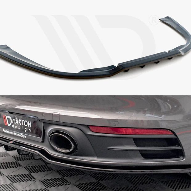 Maxton Design Central Rear Splitter Vertical Bars Porsche 911 Carrera 4S 992 2019-