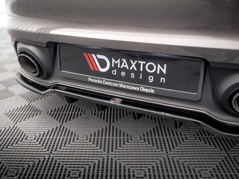 Maxton Design Central Rear Splitter Vertical Bars Porsche 911 Carrera 4S 992 2019-