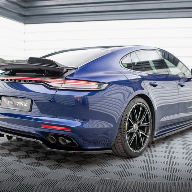 Maxton Design Central Rear Splitter Vertical Bars Porsche Panamera E-Hybrid 971 Facelift