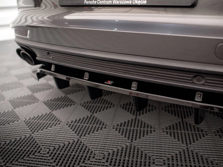 Maxton Design Central Rear Splitter Vertical Bars Porsche Panamera E-Hybrid 971