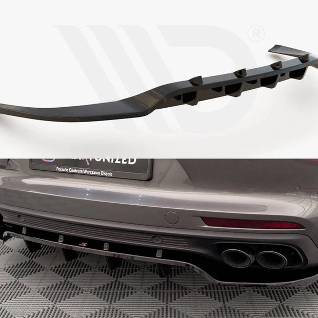 Maxton Design Central Rear Splitter Vertical Bars Porsche Panamera E-Hybrid 971
