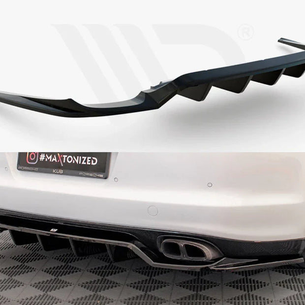 Maxton Design Central Rear Splitter Vertical Bars Porsche Panamera Turbo 970