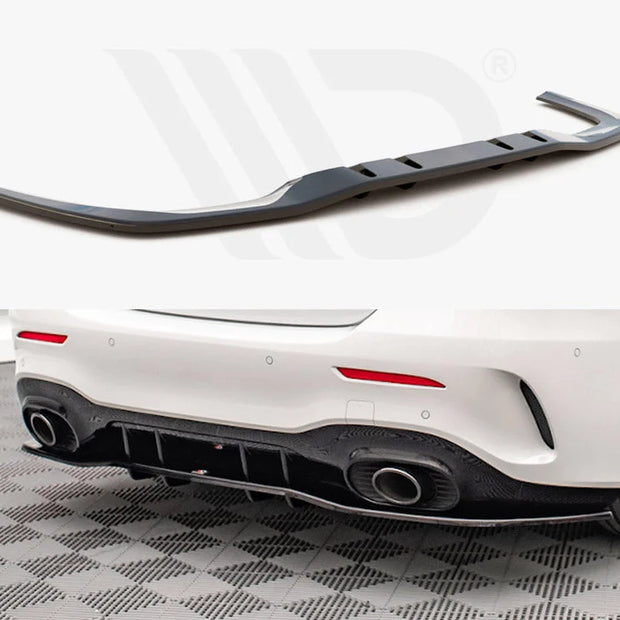 Maxton Design Central Rear Splitter Vertical Bars V.1 Mercedes A35 AMG Sedan V177 2018-