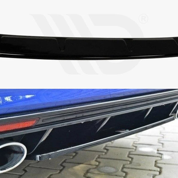 Maxton Design Central Rear Splitter Volkswagen Golf MK7 R Estate Without A Vertical BAR 13-16