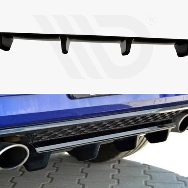 Maxton Design Central Rear Splitter Volkswagen Golf VII R Facelift 2017-