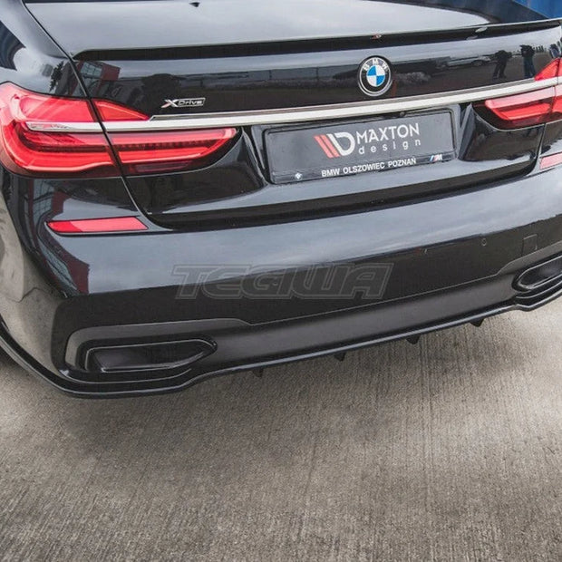 Maxton Design Central Rear Splitter W Vertical Bars BMW 7-Series M-pack G11 15-18