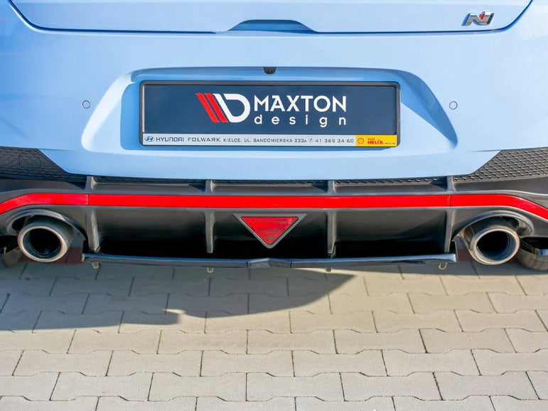 Maxton Design Central Rear Splitter W Vertical Bars Hyundai I30 MK3 N Fastback 2018-