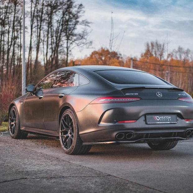 Maxton Design Central Rear Splitter W Vertical Bars Mercedes AMG GT 53 4-door Coupe 2018-