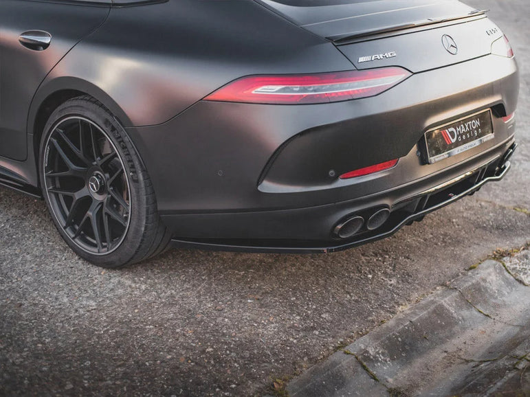 Maxton Design Central Rear Splitter W Vertical Bars Mercedes AMG GT 53 4-door Coupe 2018-
