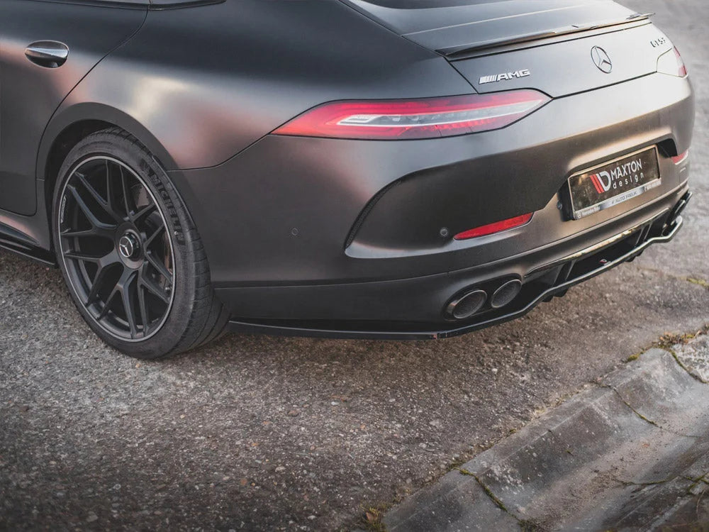 Maxton Design Central Rear Splitter W Vertical Bars Mercedes AMG GT 53 4-door Coupe 2018-