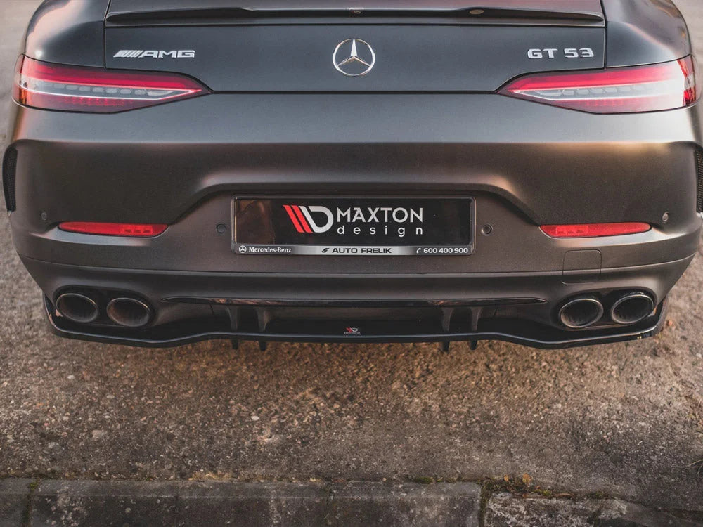Maxton Design Central Rear Splitter W Vertical Bars Mercedes AMG GT 53 4-door Coupe 2018-