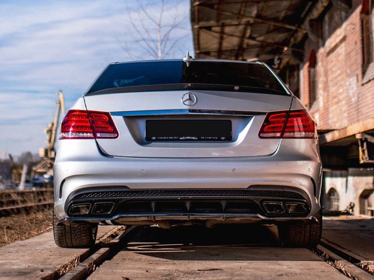 Maxton Design Central Rear Splitter W Vertical Bars Mercedes-benz E63 AMG Sedan W212 Facelift 12-14