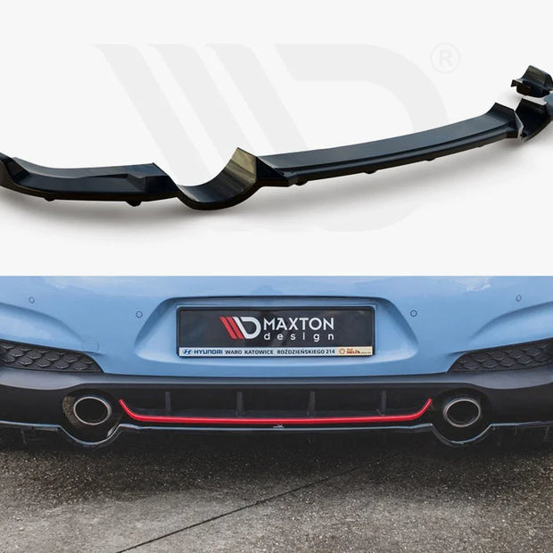 Maxton Design Central Rear Splitter With Vertical Bars Hyundai I30 N MK3 Hatchback 17-20