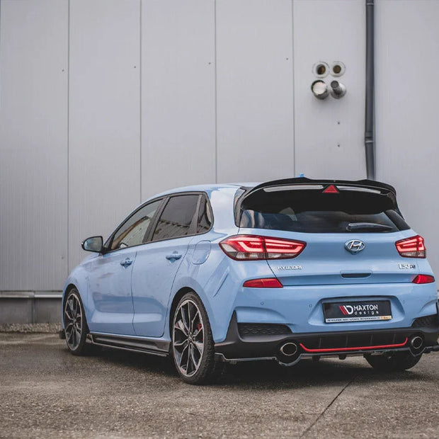 Maxton Design Central Rear Splitter With Vertical Bars Hyundai I30 N MK3 Hatchback 17-20