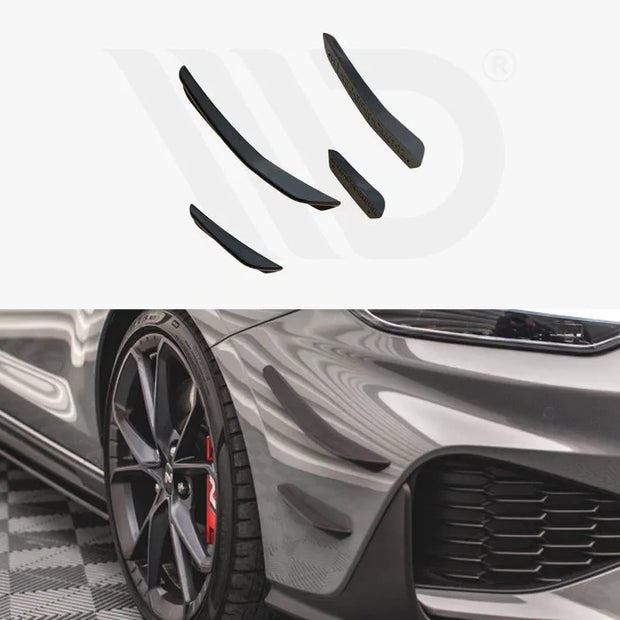 Maxton Design Front Bumper Wings Canards Hyundai I30 N Hatchback fastback MK3 Facelift 2020-