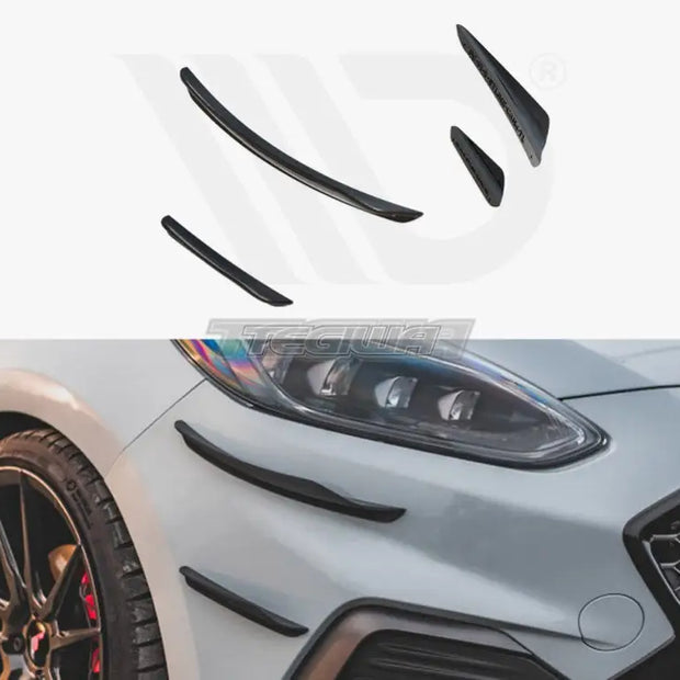 Maxton Design Front Bumper Wings Canards V.3 Ford Fiesta MK8 ST ST-Line 2017-
