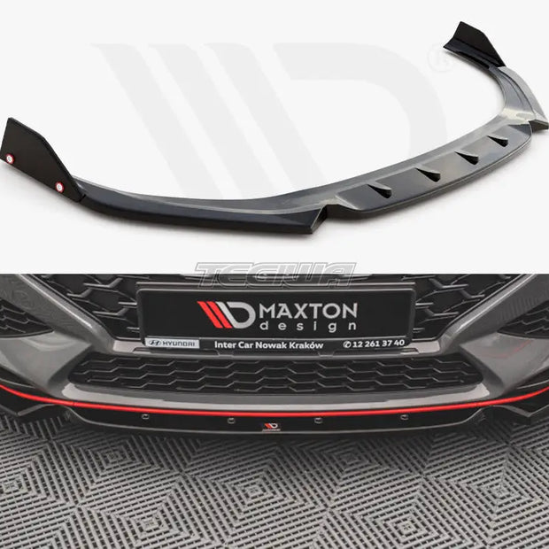 Maxton Design Front Splitter +flaps V.1 Hyundai I30 N Hatchback fastback MK3 Facelift 2020-