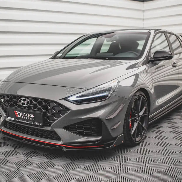 Maxton Design Front Splitter +flaps V.1 Hyundai I30 N Hatchback fastback MK3 Facelift 2020-