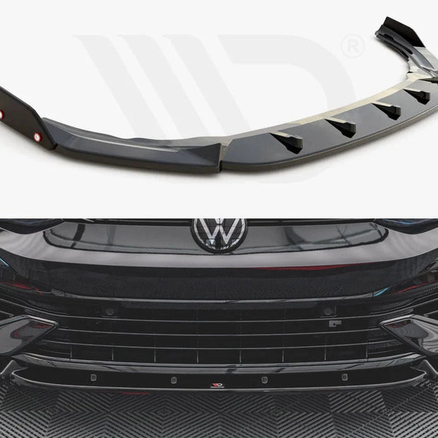 Maxton Design Front Splitter +flaps V.2 Volkswagen Golf R MK8 20-
