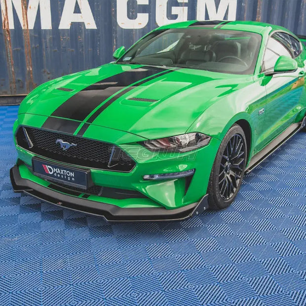 Maxton Design Front Splitter + Flaps V1 Ford Mustang GT MK6 Facelift 2017-