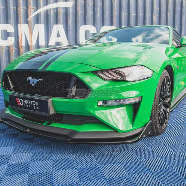 Maxton Design Front Splitter + Flaps V2 Ford Mustang GT MK6 Facelift 2017-