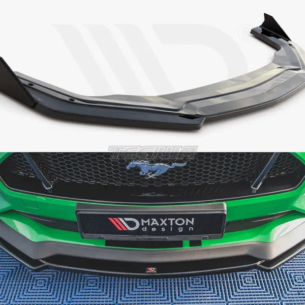 Maxton Design Front Splitter + Flaps V2 Ford Mustang GT MK6 Facelift 2017-