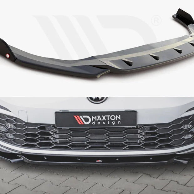 Maxton Design Front Splitter +flaps V2 Volkswagen Golf 8 GTI R-line 20-