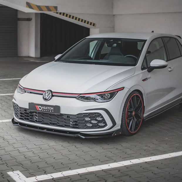 Maxton Design Front Splitter +flaps V2 Volkswagen Golf 8 GTI R-line 20-