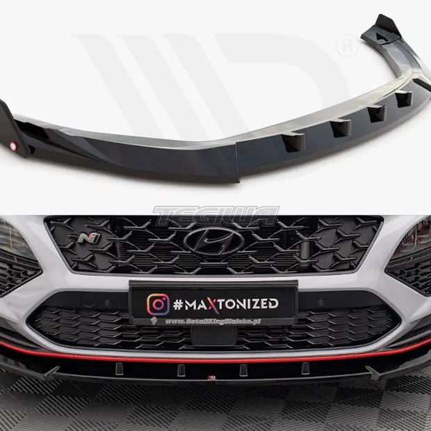 Maxton Design Front Splitter V.2 + Flaps Hyundai Kona N Mk1
