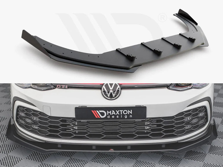 Maxton Design Racing Durability Front Splitter +flaps Volkswagen Golf 8 GTI R-line 20-