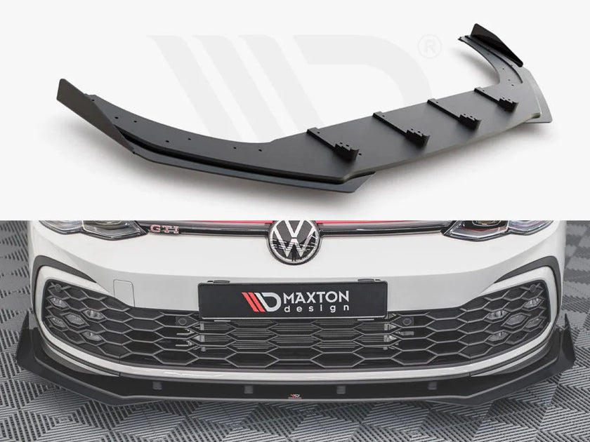 Maxton Design Racing Durability Front Splitter +flaps Volkswagen Golf 8 GTI R-line 20-