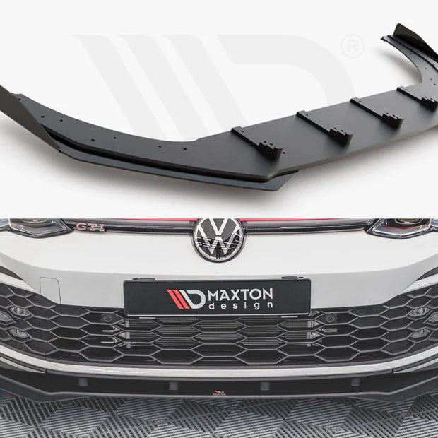 Maxton Design Racing Durability Front Splitter +flaps Volkswagen Golf 8 GTI R-line 20-