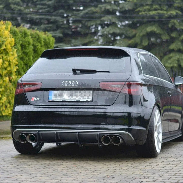 Maxton Design Rear Diffuser Audi S3 A3 S-line 8V Hatchback Sportback 13-16
