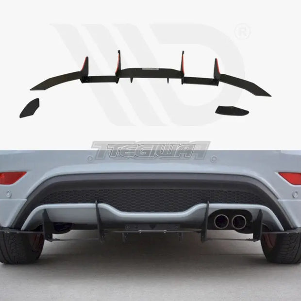 Maxton Design Rear Diffuser Ford Fiesta MK7 ST Facelift 01-17