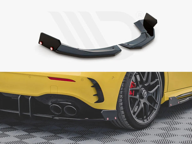 Maxton Design Rear Side Splitters +flaps V2 Mercedes AMG A45 S 2019-
