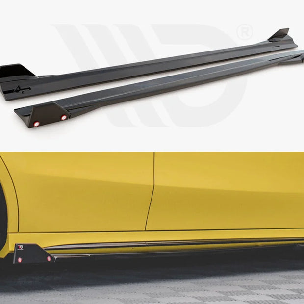 Maxton Design Side Skirts Diffusers +flaps V2 Mercedes AMG A45 S 2019-