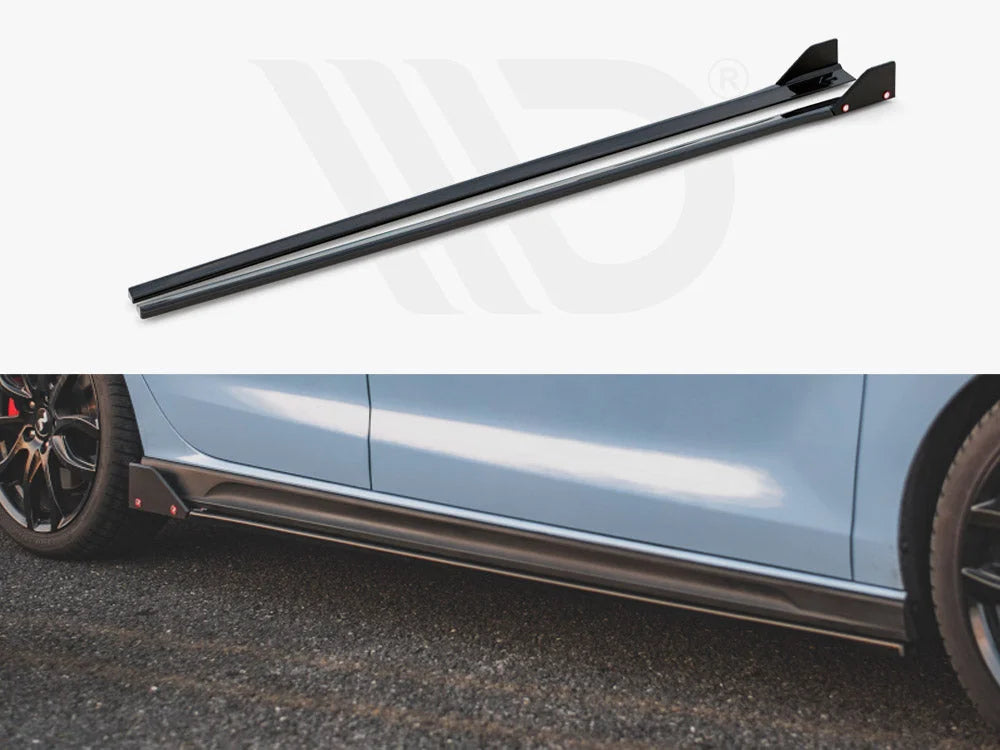 Maxton Design Side Skirts Diffusers +flaps V5 Hyundai I30 N MK3 FL Hatchback fastback 2017-